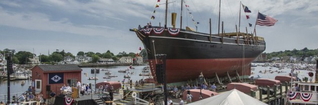 Restored 172-Year Old Whaling Ship Returns to Water at Mystic Seaport Museum