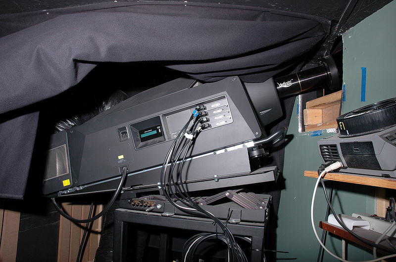 One of two 4K Sky-Skan definiti projectors at the Fujitsu Planetarium.  Photo by Joseph Gutierrez.