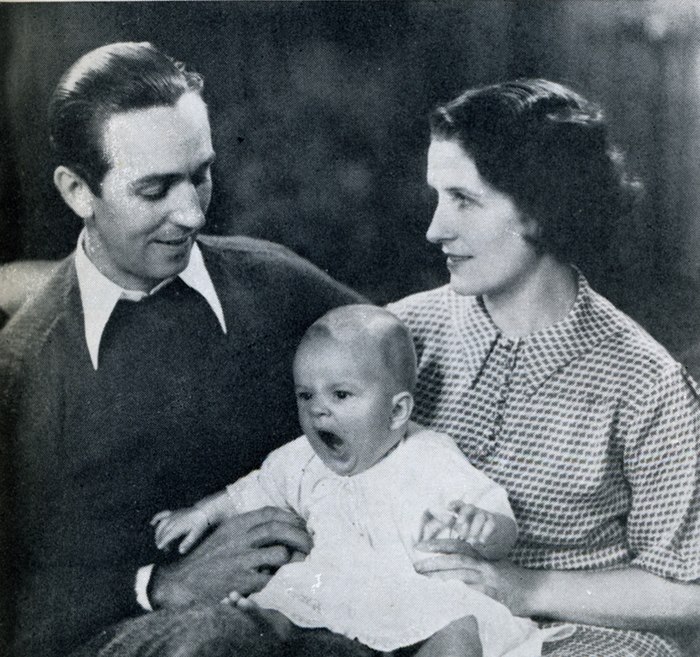 Diane with her parents Walt and Lillian Disney circa 1937