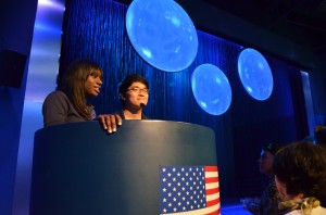 Inside the US Pavilion at Yeosu Expo 2012, Student Ambassadors introduce the show