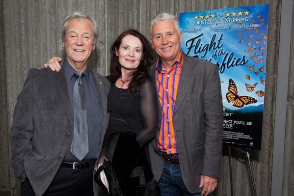 (L to R) Gordon Pinsent and Patricia Phillips who star as Dr. Fred and Norah Urquhart, and director Mike Slee at Ontario Science Centre premiere in Toronto.