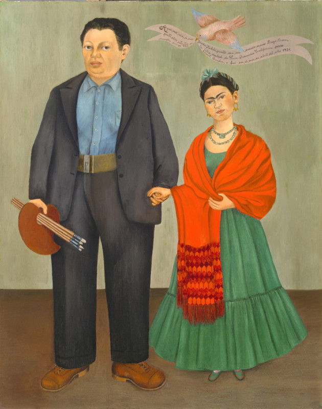 1.Frida (Frieda) Kahlo, Frieda and Diego Rivera, 1931; oil on canvas; 39 3/8 x 31 in. (100.01 x 78.74 cm); Collection SFMOMA, Albert M. Bender Collection, gift of Albert M. Bender; © Banco de Mexico Diego Rivera & Frida Kahlo Museums Trust, Mexico, D.F. / Artists Rights Society (ARS), New York
