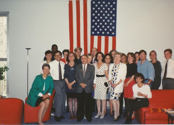 Senior staff of the US Pavilion for Seville Expo 92, in the VIP lounge. Photo courtesy James Ogul