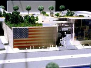 Another look at the US Pavilion model for Hanover 2000. Ultimately the US did not participate and the pavilion was never built. Photo courtesy James Ogul.
