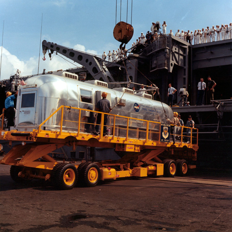 Removal of the MQF at Pearl Harbor. Courtesy NASA