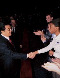 Chinese President Hu meets the Student Ambassadors at the USAP