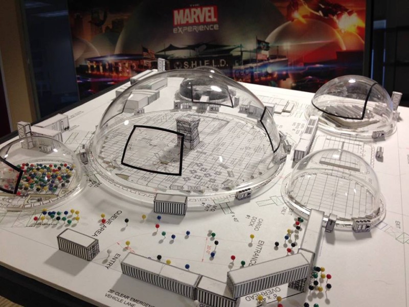 Scale model of The Marvel Experience, courtesy Hero Ventures