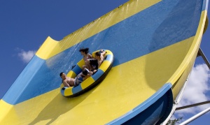 The Boomerango Waterslide, a staple of a modern waterpark Photo courtesy WhiteWater West.