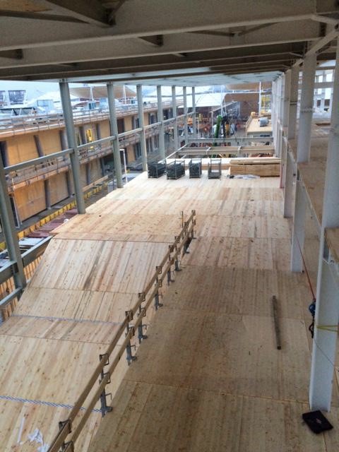 Lumber from the Coney Island boardwalk was repurposed as part of the USAP structure