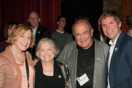 (From left to right) Artist and former Ryman Arts Board Member, Ruth Weisberg, Co-Founders, Leah & Marty Sklar, and Walt Disney Imagineering, Chief Creative Executive, Bruce Vaughn gather to celebrate Ryman Arts at its 25th Anniversary event.