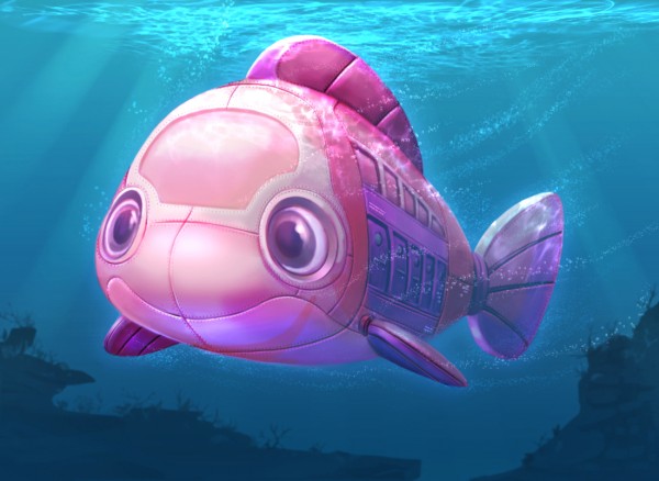 Fish themed submarine