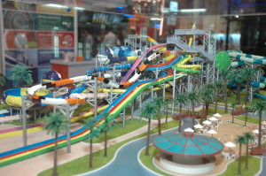 Polin brought models featuring the variety of slides and attractions they offer.