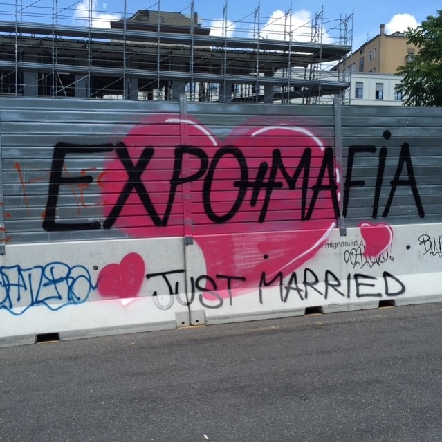 Speaking of graffiti, the Expo was opposed by anti-capitalist activists. A May Day riot that coincided with the fair’s opening saw the city’s downtown core splashed with anti-Expo slogans. If nothing else, it gives the Expo more exposure!