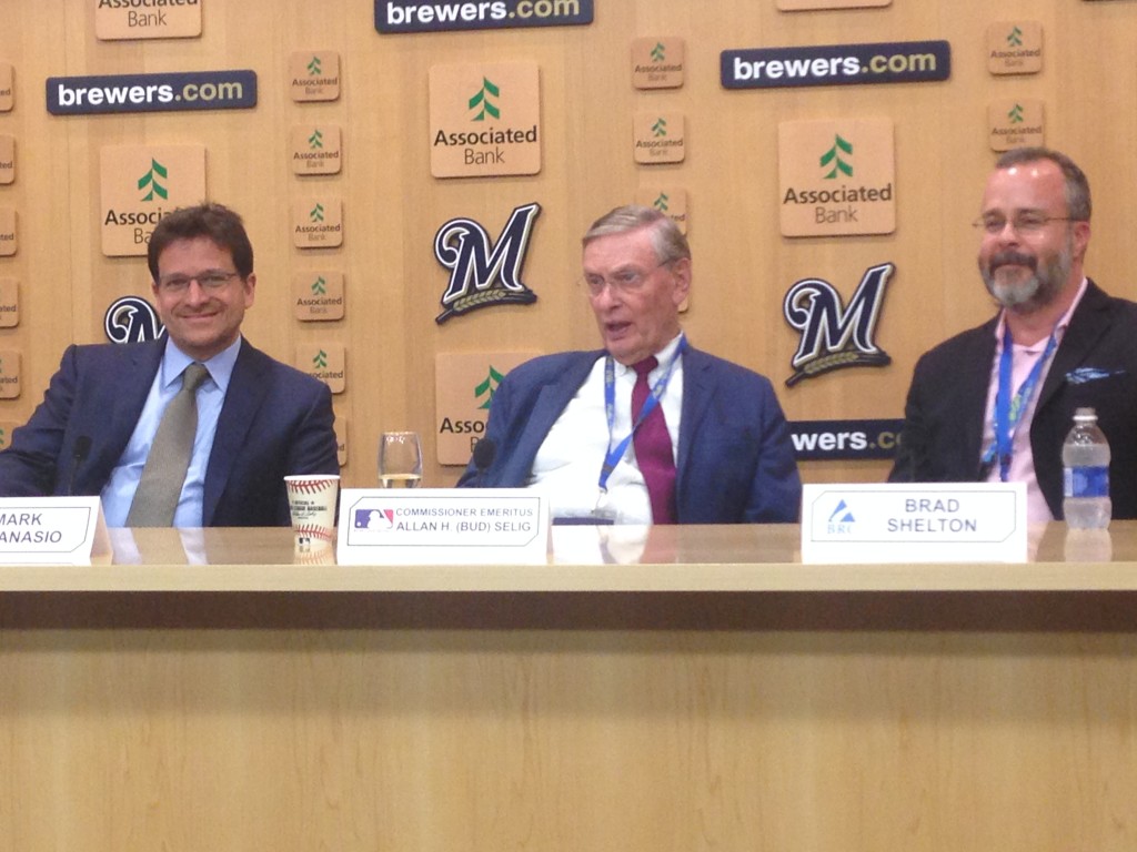 Brewers Owner Mark Attanasio, Bud Selig and BRC's BRad Shelton
