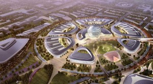 Aerial rendering of site for Astana Expo 2017, courtesy the Expo.