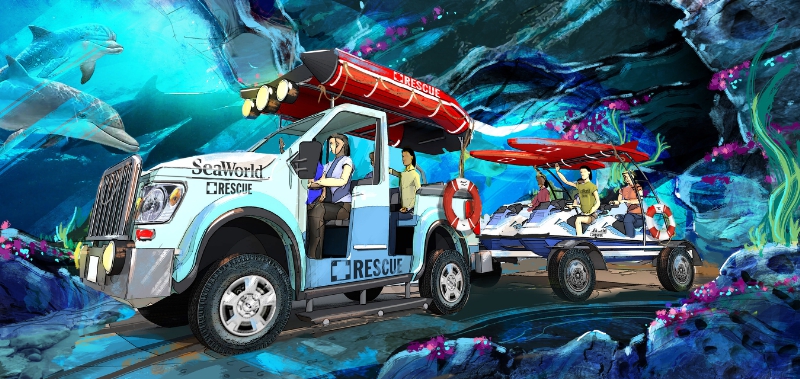 A SeaWorld Animal Rescue-theme ride concept announced in today&apos;s SeaWorld Entertainment, Inc. Analyst and Investor presentation. (PRNewsFoto/SeaWorld Entertainment, Inc.)