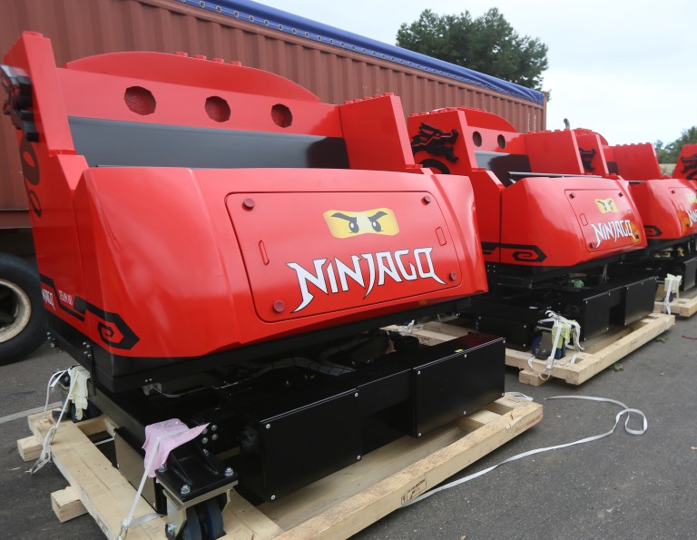 Vehicles for Triotech’s NINJAGO the Ride Arrive at LEGOLAND Calfornia