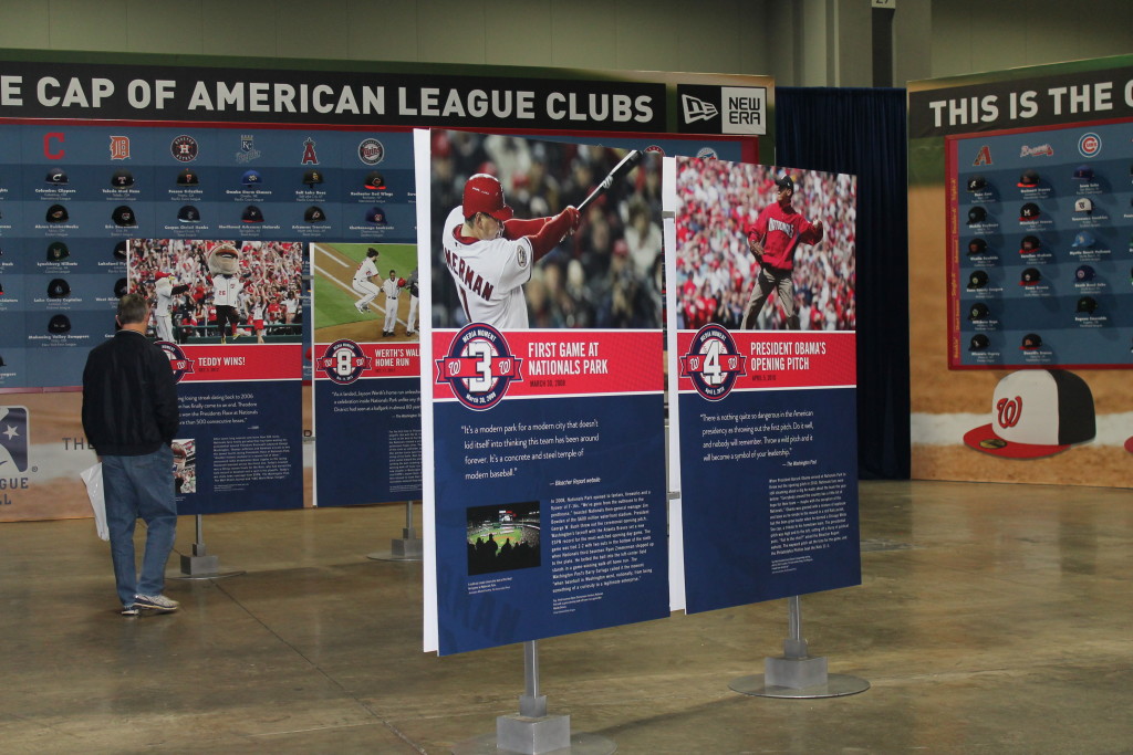 The Nationals at 10 exhibit was also incorporated into the Washington Nationals Winterfest fan event this past December. Photo courtesy of BaAM.