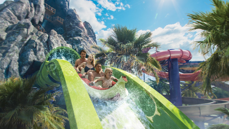 In early summer 2017, a first-of-its-kind water theme park will erupt at Universal Orlando Resort – Universal’s Volcano Bay. It will be an innovative experience filled with incredible thrills and perfected relaxation. Krakatau Aqua Coaster will be the star experience at Universal’s Volcano Bay – combining innovative ride technology with water theme park thrills to take families on an unforgettable adventure through the park’s massive icon – the 200-foot Krakatau volcano.