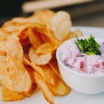 Homemade Chips with Boysenberry Onion Dip