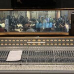 Orchestra viewed from recording booth A